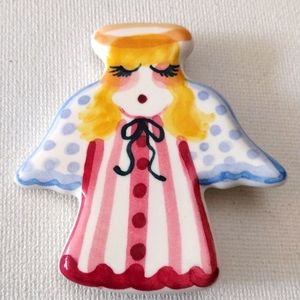 Pugh ceramic Angel brooch.